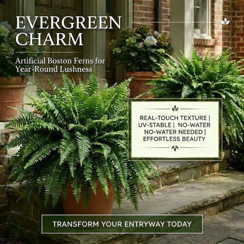 🔥 On Sale Only Today 🌱 UV Resistant Ferns Artificial Plants Large for Planters, Office & Home Decor, Outdoor & Indoor
