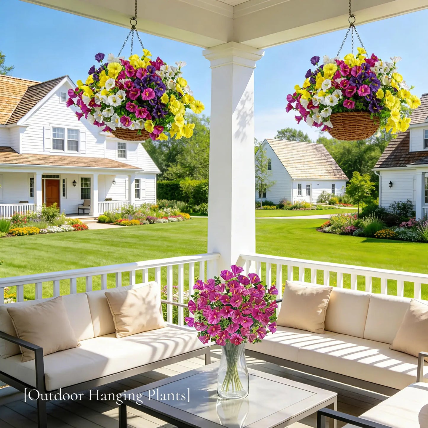 🔥 On Sale Only Today 🌸 UV Resistant Artificial Petunias Flowers for Planters, Patio, Garden & Home Decor, Outdoor & Indoor