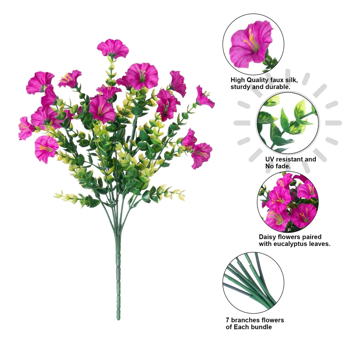 🔥 On Sale Only Today 🌸 UV Resistant Artificial Petunias Flowers for Planters, Patio, Garden & Home Decor, Outdoor & Indoor