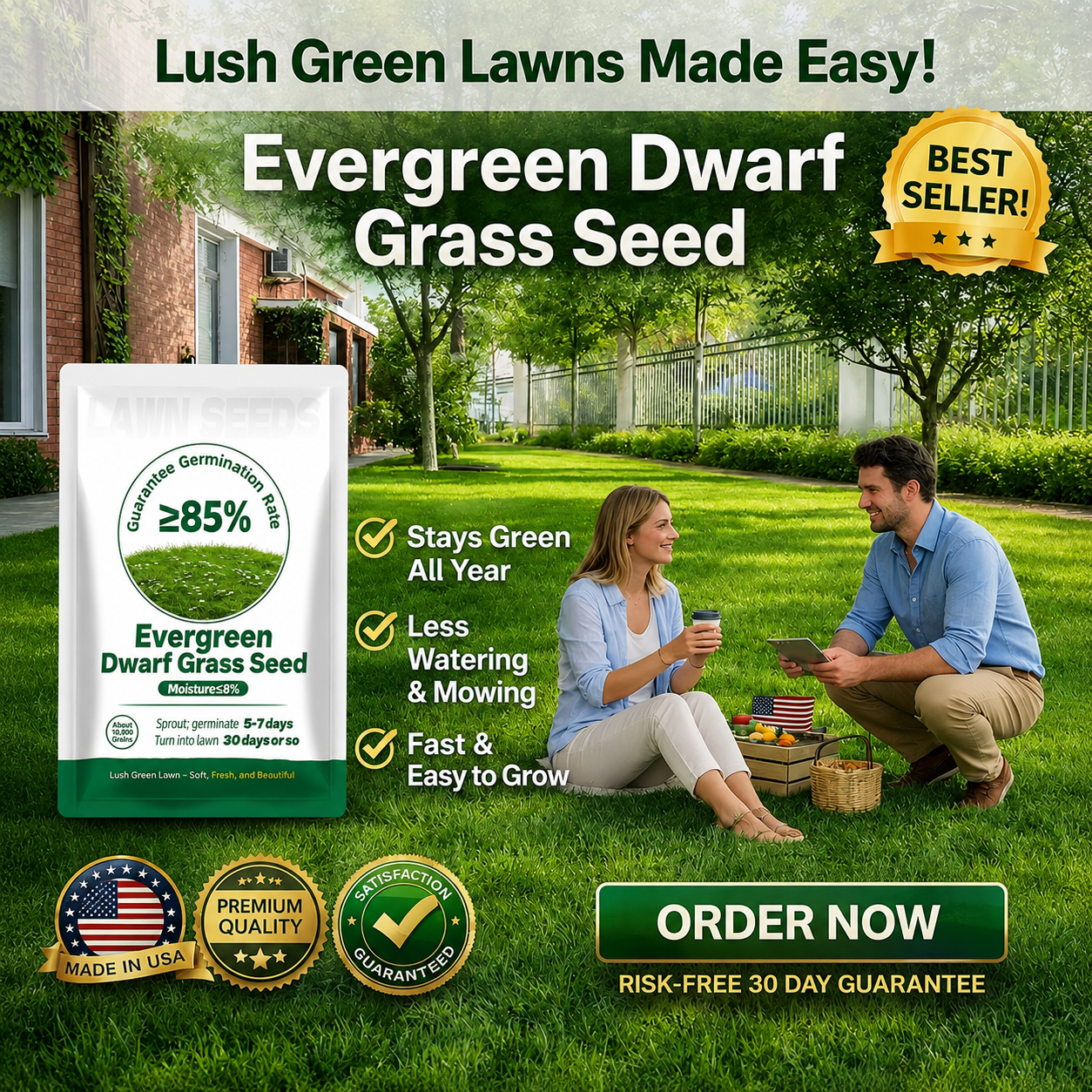 🎁🎁Only 5 Bags Left Today! Enjoy An EXTRA 30% OFF Before Midnight! Lawn experts tested that 4-5 packs can quickly grow a thick, evergreen lawn that stays lush and green through all four seasons!