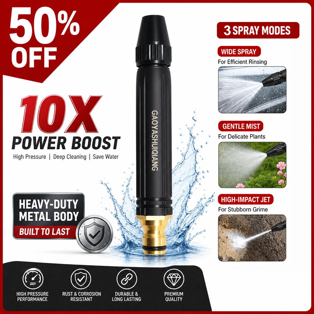 🚿50% OFF – High-Pressure Power Washer for Car & Garden! 💦🚗 10X Power Boost | 3 Spray Modes | Heavy-Duty Metal Body