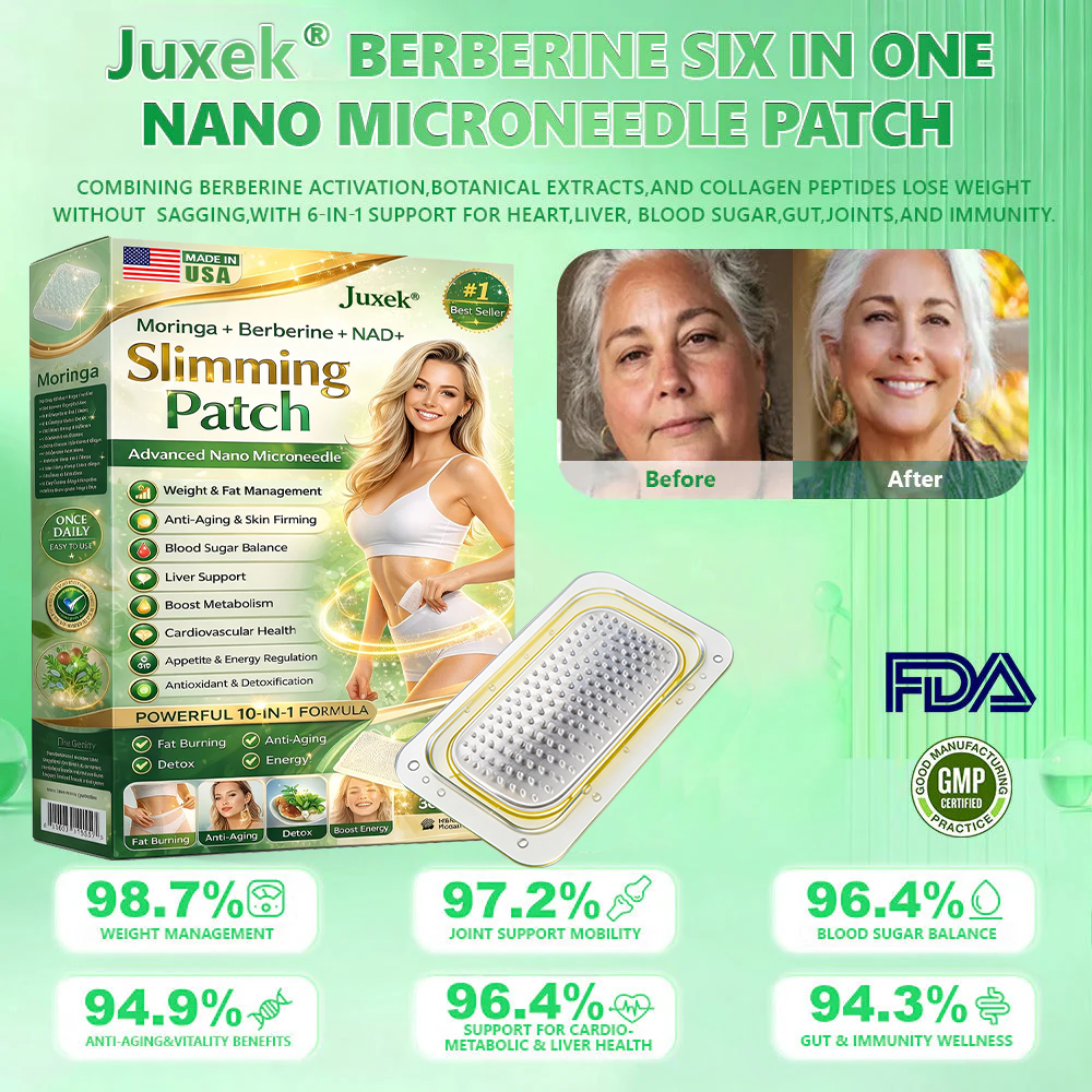 New 2026 Upgrade: Juxek® Berberine 10-in-1 Nano Microneedle Patch with Science-Backed Formula